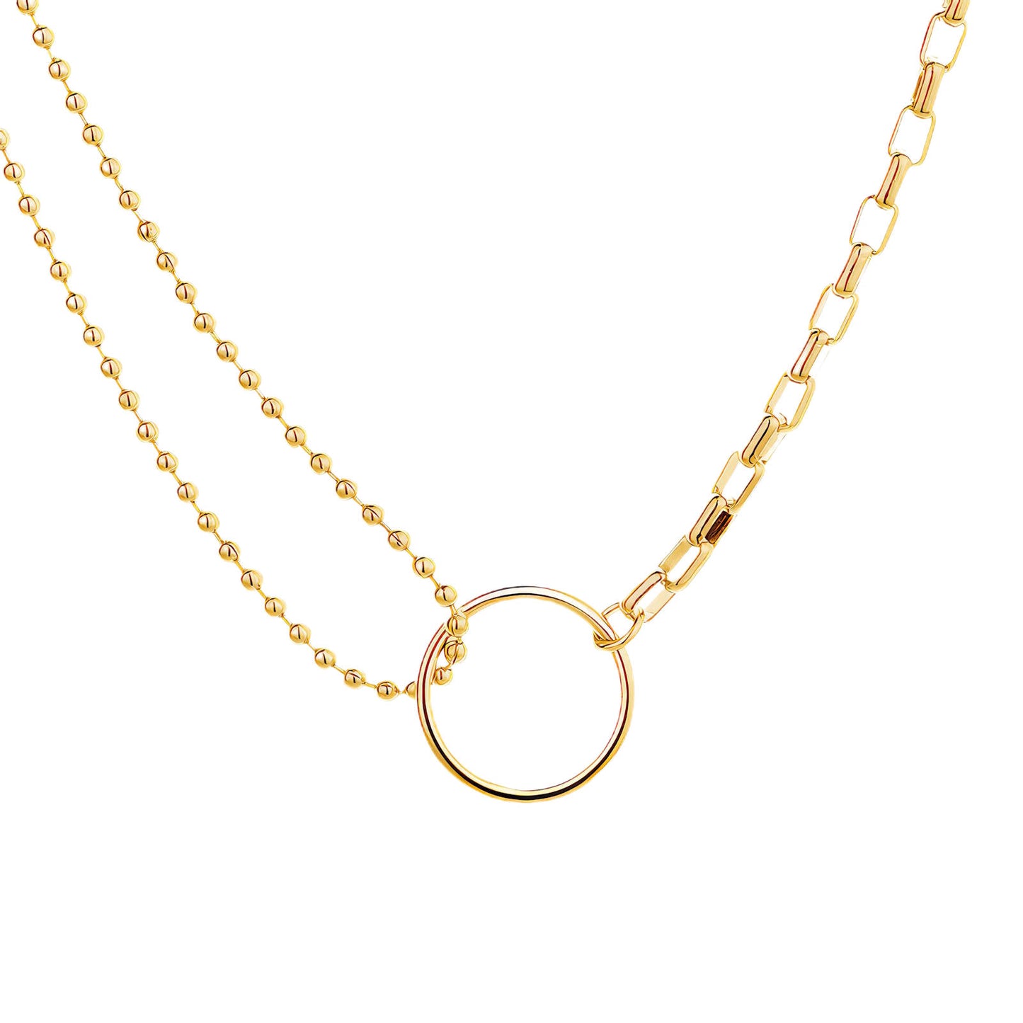 "Circle" Necklace, 18K Gold Plated Steel