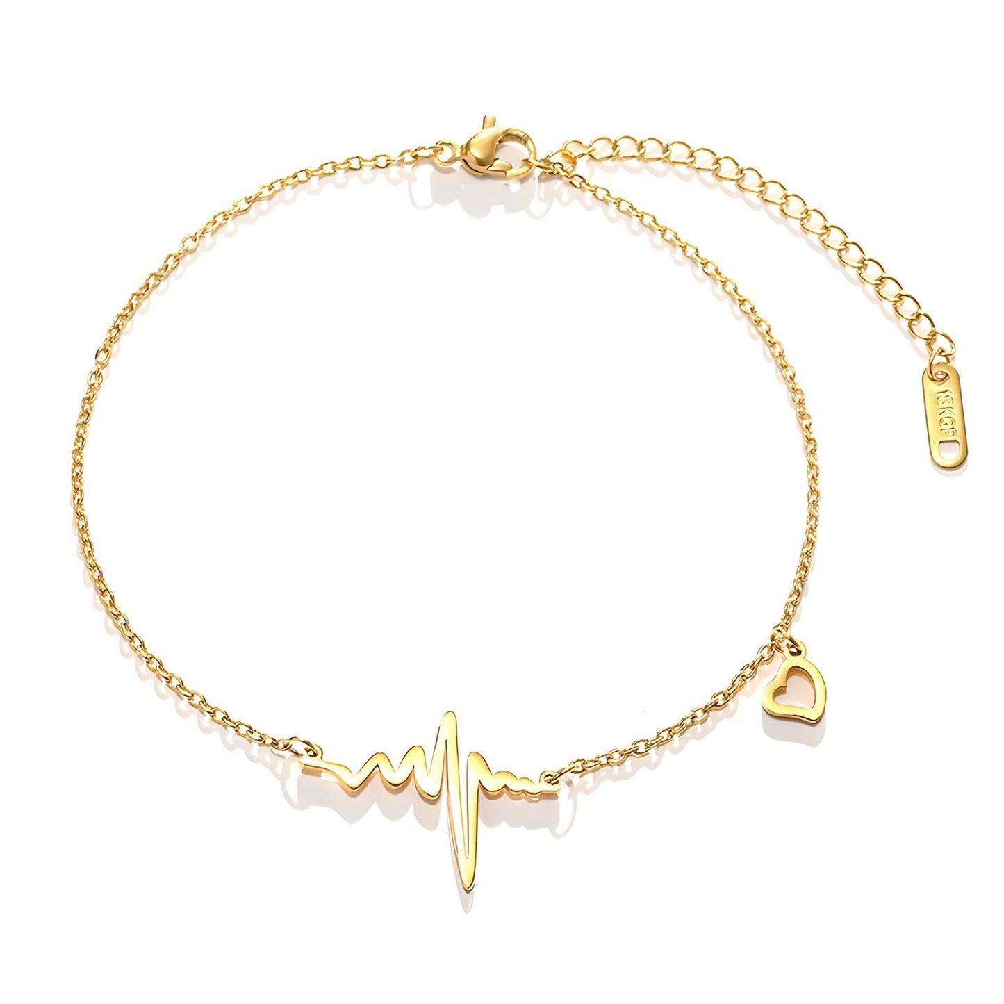 "Heartbeat" Bracelet, 18K Gold Plated Steel