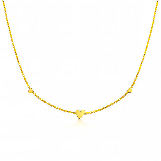 "MINI HEARTS" NECKLACE, 18K GOLD PLATED STEEL