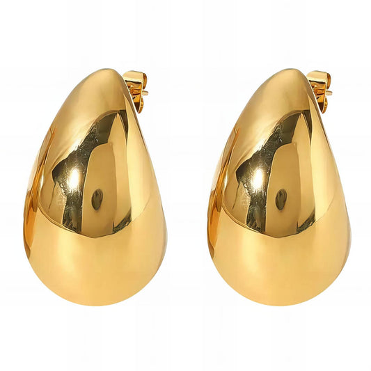 "TEARDROPS" EARRINGS, 18K GOLD PLATED STEEL